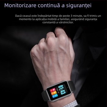 Ceas inteligent cu poziționare GPS, monitorizare tensiune arterială și ritm cardiac, ecran TFT rezistent la apă, încărcare USB, rază de peste 10 m