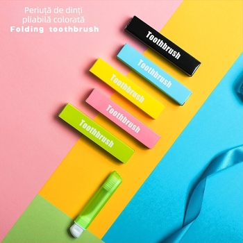 Periuță de dinți pliabilă cu peri moi – Periuță de dinți portabilă din plastic, reutilizabilă