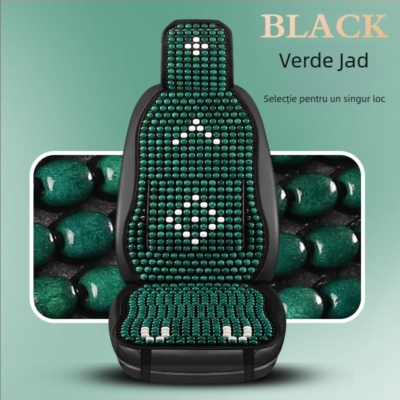 Perne de șezut auto cu mărgele din lemn și suport lombar, covoraș respirabil de vară (Material: lemn parfumat; Origine: Heilongjiang; Specificație: General)