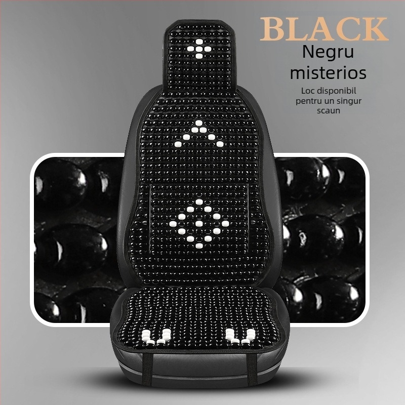 Perne de șezut auto cu mărgele din lemn și suport lombar, covoraș respirabil de vară (Material: lemn parfumat; Origine: Heilongjiang; Specificație: General)