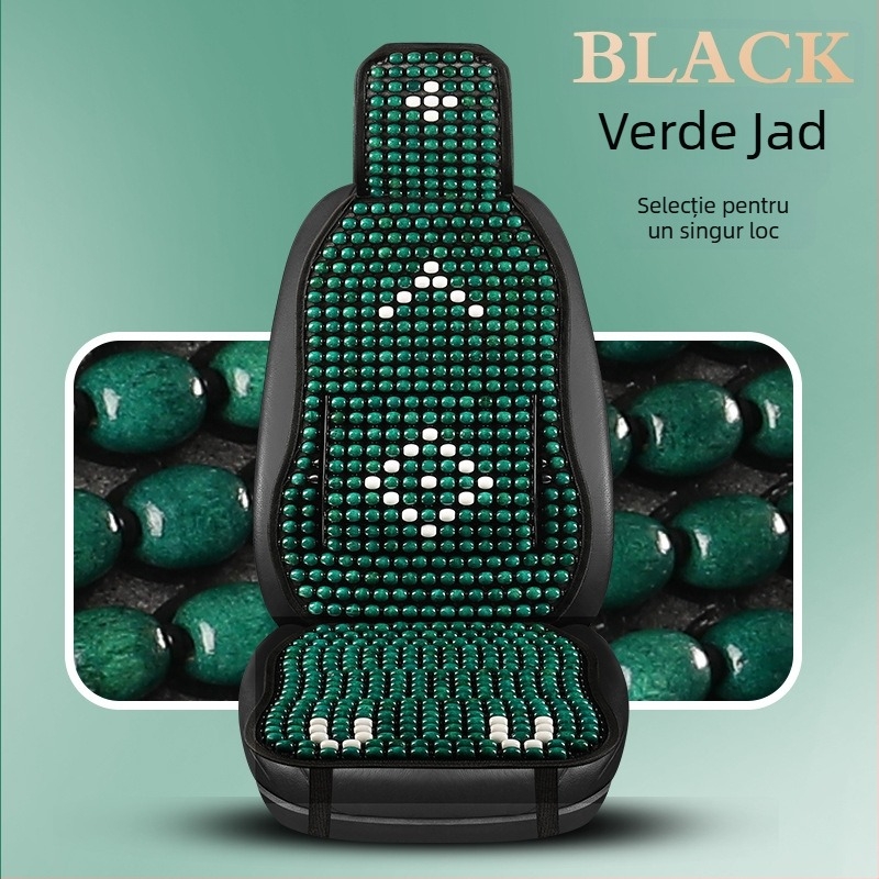 Perne de șezut auto cu mărgele din lemn și suport lombar, covoraș respirabil de vară (Material: lemn parfumat; Origine: Heilongjiang; Specificație: General)