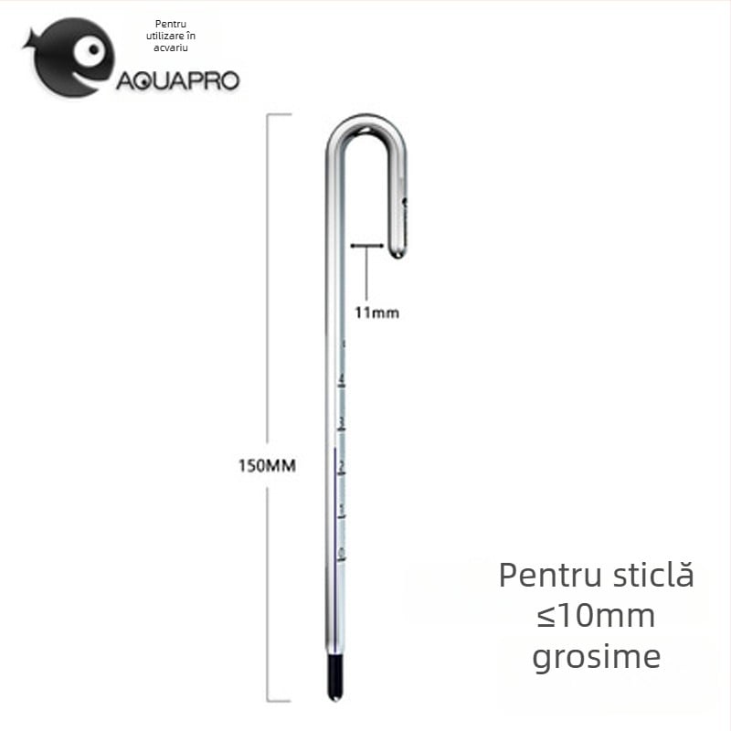 Termometru pentru acvariu - sticlă, măsoară temperatura apei, pentru acvarii, precizie înaltă