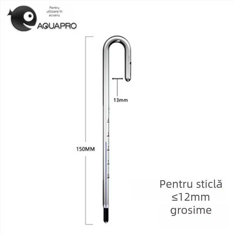 Termometru pentru acvariu - sticlă, măsoară temperatura apei, pentru acvarii, precizie înaltă