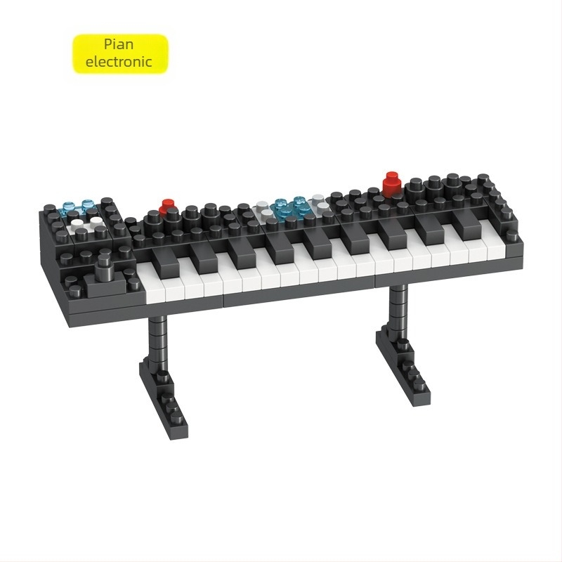 Set de blocuri compatibil Lego, temă muzicală, asamblare DIY, plastic ABS, 100–200 piese, pentru 7–14 ani