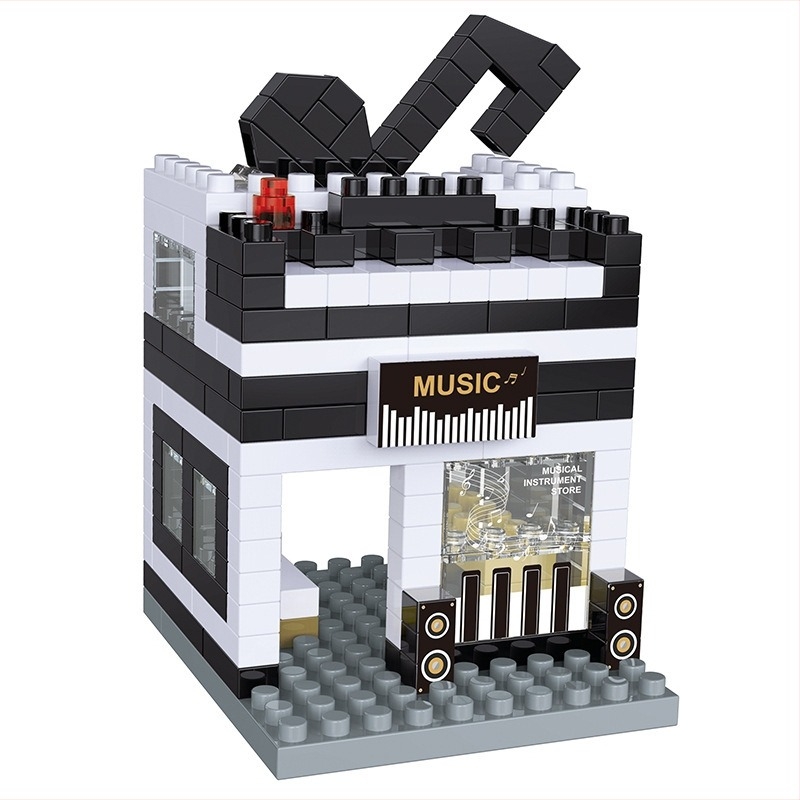 Set de blocuri compatibil Lego, temă muzicală, asamblare DIY, plastic ABS, 100–200 piese, pentru 7–14 ani