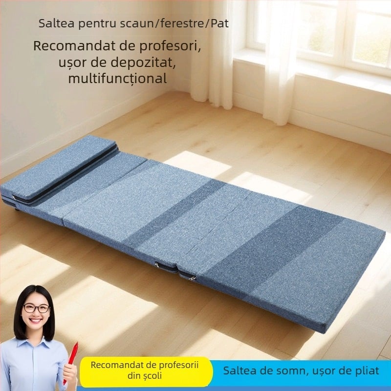 Saltea pliabilă pentru copii, saltea de yoga din bumbac și in, 5 cm grosime, suprafață antiderapantă