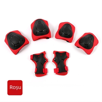 Set de protecție pentru copii pentru patinaj pe role: genunchiere, cotier e și protecții pentru încheieturi, 6 piese, material burete