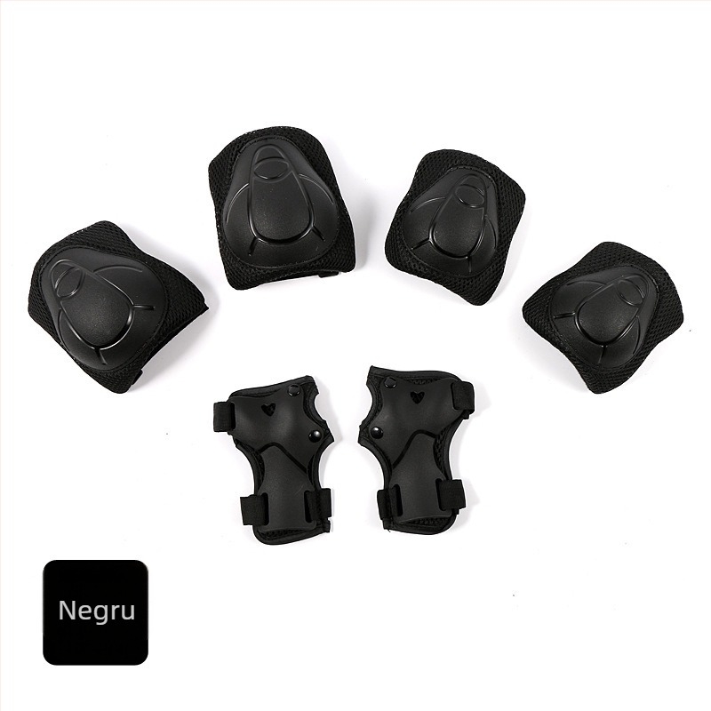 Set de protecție pentru copii pentru patinaj pe role: genunchiere, cotier e și protecții pentru încheieturi, 6 piese, material burete