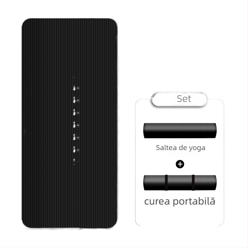 Covoraș de yoga pentru femei, din cauciuc, grosime 8 mm, lungime extinsă, izolare fonică pentru fitness