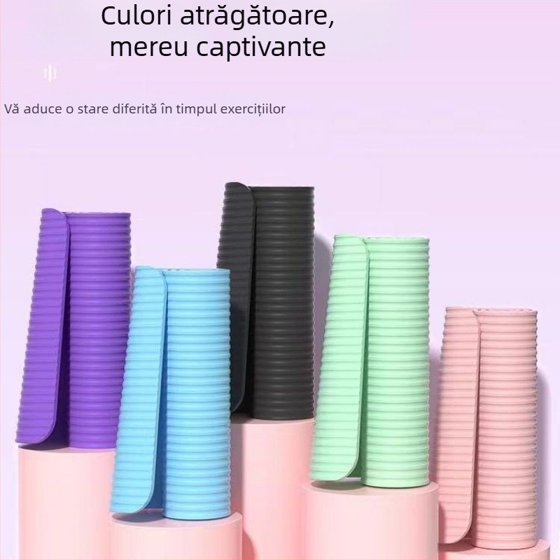 Covoraș de yoga pentru femei, din cauciuc, grosime 8 mm, lungime extinsă, izolare fonică pentru fitness