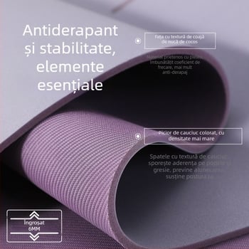 Covoraș de yoga, 6 mm grosime, poliuretan + cauciuc natural, 4 kg, linii de ghidare a posturii, origine Guangdong Dongguan