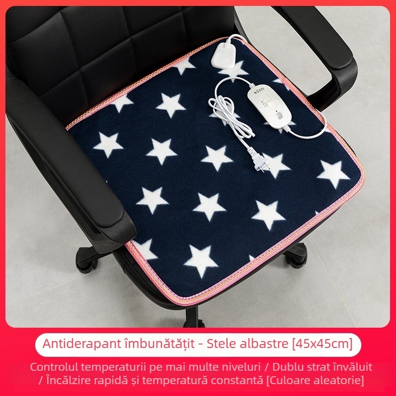 Perna încălzită pentru scaun de birou, suprafață din fleece de blană de iepure, alimentare USB, design încălzire talpă