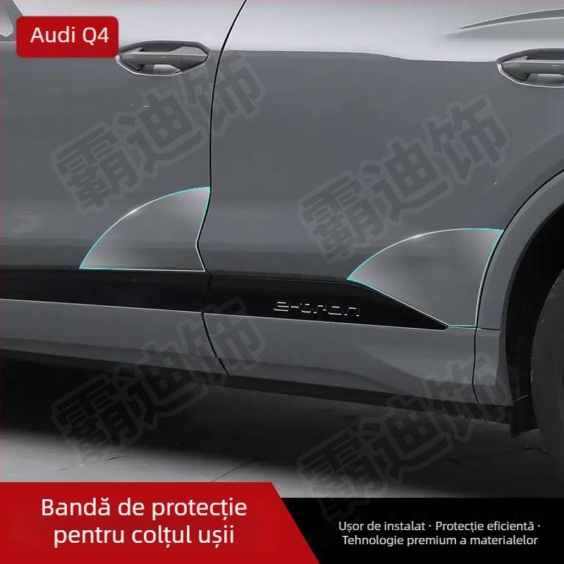 Chiwick TPU film protector transparent pentru Audi Q4 e-tron: protecția colțurilor ușilor din față și din spate și a pragurilor laterale ale caroseriei