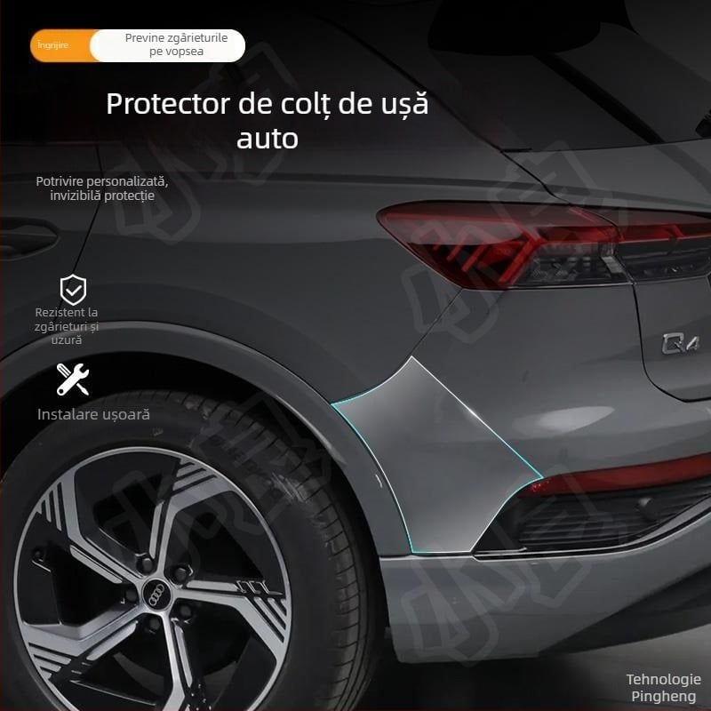 Chiwick TPU film protector transparent pentru Audi Q4 e-tron: protecția colțurilor ușilor din față și din spate și a pragurilor laterale ale caroseriei