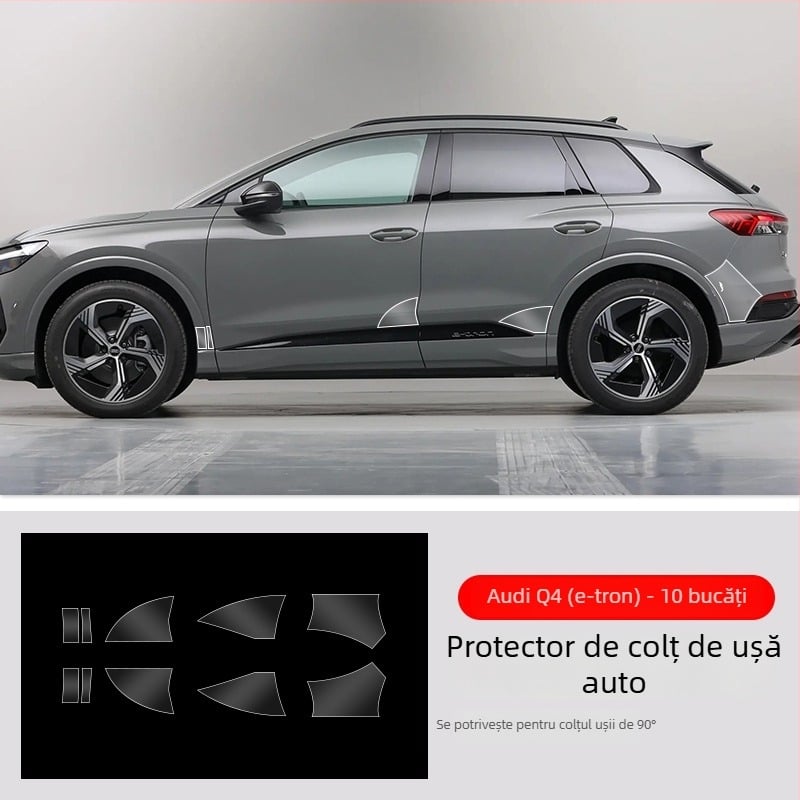 Chiwick TPU film protector transparent pentru Audi Q4 e-tron: protecția colțurilor ușilor din față și din spate și a pragurilor laterale ale caroseriei