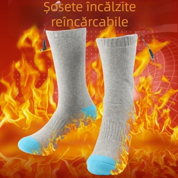 Șosete încălzite din bumbac, unisex, reîncărcabile, cu temperatură reglabilă