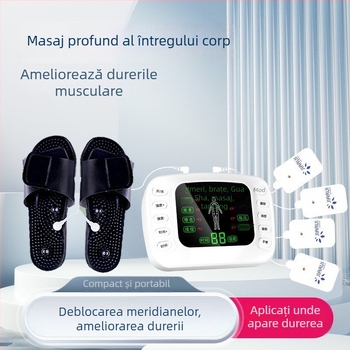 Jiarui Jr-328 Masaj EMS portabil cu USB - dispozitiv de terapie cu impulsuri pentru gât, spate, talie, șolduri și picioare