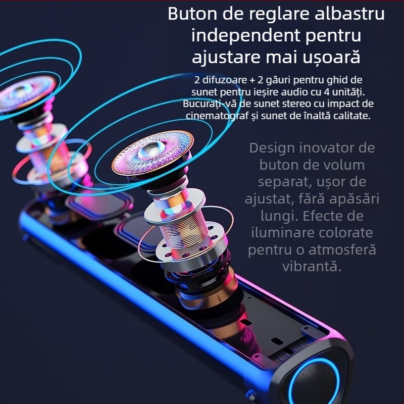 Boxe PC Newman BT60 – 2 canale, USB, 3,5 mm, 40 Hz-20 kHz, putere 5W×2