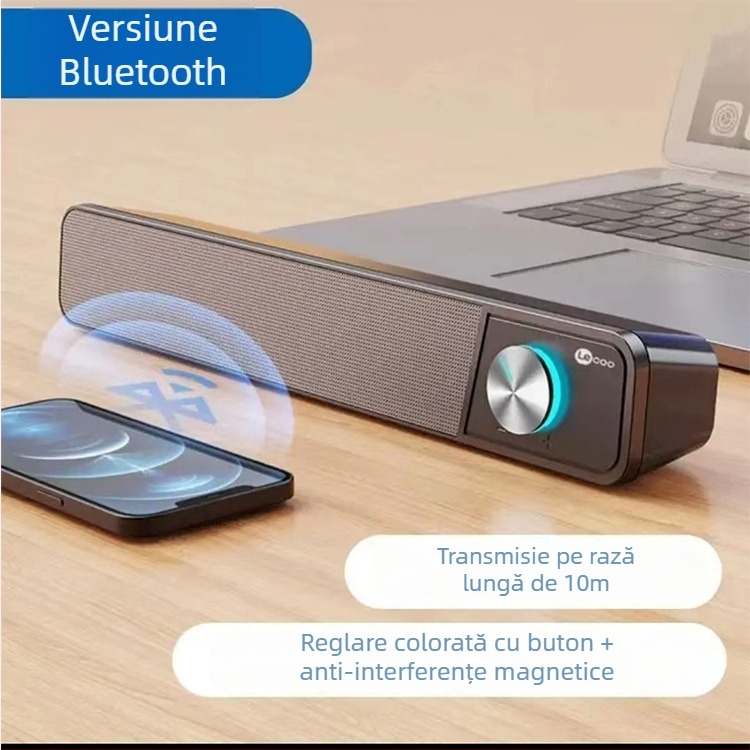 Lecoo DS102 Difuzor de birou cu fir, subwoofer și Bluetooth, pentru laptop și desktop