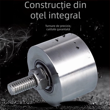 Roată fixă de ridicare din oțel inoxidabil 304, cu roată pentru șine Ø35mm, ax M8, model 4516, sarcină maximă 100