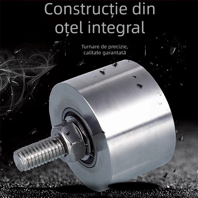 Roată fixă de ridicare din oțel inoxidabil 304, cu roată pentru șine Ø35mm, ax M8, model 4516, sarcină maximă 100