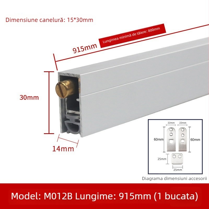 Bandă automată pentru partea de jos a ușii – înălțare/coborâre, izolare fonică, protecție împotriva prafului și insectelor, reducere zgomot, blocare luminii