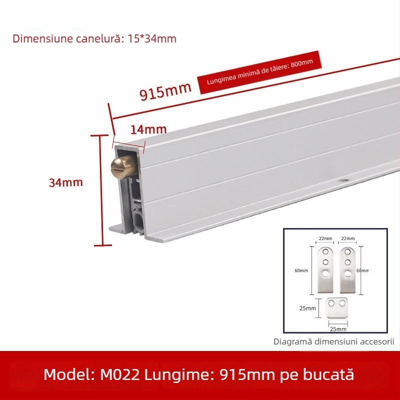Bandă automată pentru partea de jos a ușii – înălțare/coborâre, izolare fonică, protecție împotriva prafului și insectelor, reducere zgomot, blocare luminii
