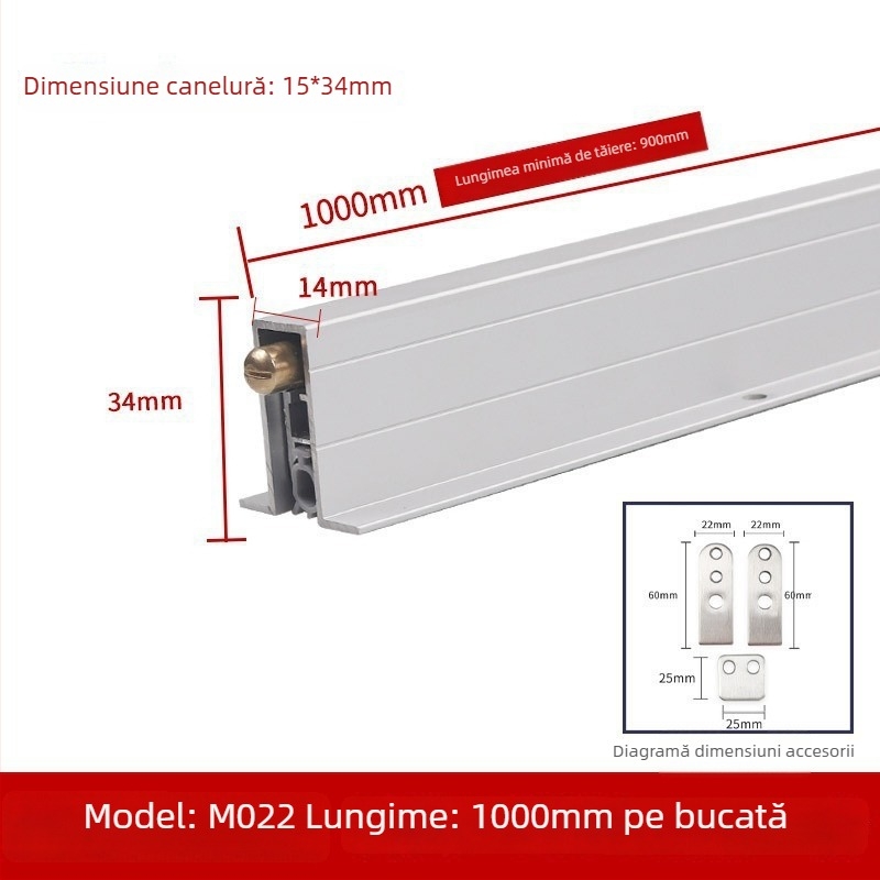 Bandă automată pentru partea de jos a ușii – înălțare/coborâre, izolare fonică, protecție împotriva prafului și insectelor, reducere zgomot, blocare luminii
