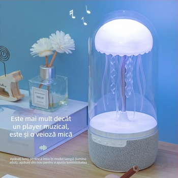 Boxă Bluetooth în formă de meduză pentru uz casnic, decor compact de birou, baterie încorporată de 1000–1200 mAh — Bluetooth 5.0, 5W, 100 Hz-20 kHz, distanță efectivă 10 m.