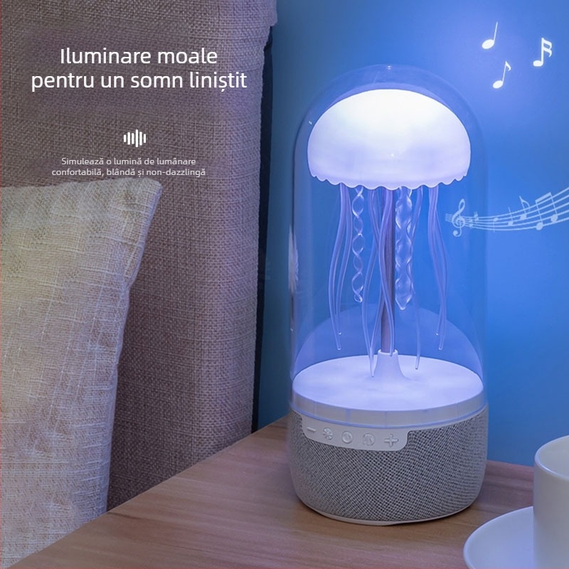 Boxă Bluetooth în formă de meduză pentru uz casnic, decor compact de birou, baterie încorporată de 1000–1200 mAh — Bluetooth 5.0, 5W, 100 Hz-20 kHz, distanță efectivă 10 m.