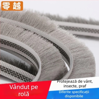 Bandă de etanșare tip canal pentru uși și ferestre din aluminiu – vârf siliconizat, impermeabilă, protecție împotriva prafului, insectelor și vântului, stil modern minimalist