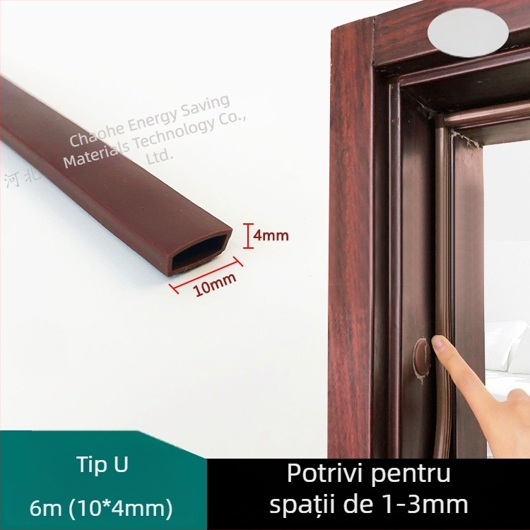 Bandă de etanșare pentru ușă, în formă de I, autoadezivă, rezistentă la uzură și la îmbătrânire, rezistentă la vânt și izolație termică.