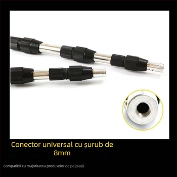Ţeavă din oțel inoxidabil pentru plasă de pescuit, cu furcă multifuncțională, telescopică, 3–6 secțiuni, pliabilă, compatibilă cu capul de plasă, culegător de fructe, cuțit și cârlig