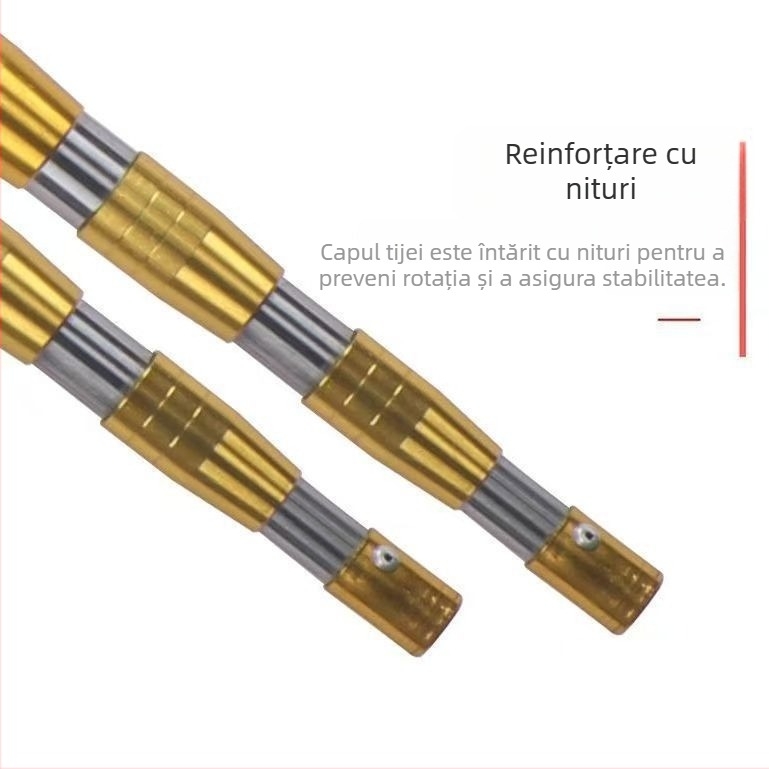 Ţeavă din oțel inoxidabil pentru plasă de pescuit, cu furcă multifuncțională, telescopică, 3–6 secțiuni, pliabilă, compatibilă cu capul de plasă, culegător de fructe, cuțit și cârlig