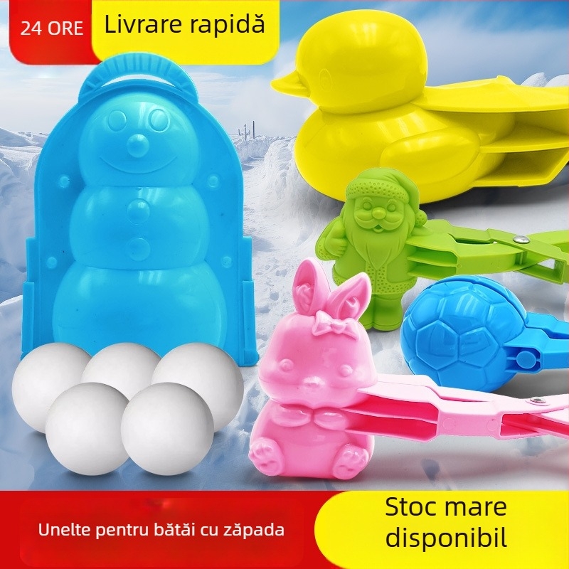 Jucărie clip pentru bulgări de zăpadă în formă de rață; din plastic, ambalaj plasă, potrivit pentru vârsta 7–14 ani (Plastic; Ambalaj plasă; Vârsta 7–14)