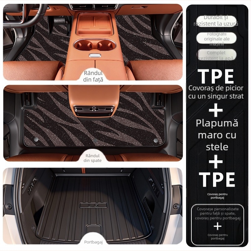 Covorașe de podea din TPE pentru Li Auto i6 2025, specifice vehiculului, personalizabile, imprimare logo disponibil
