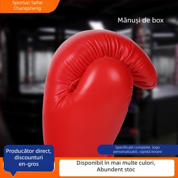 Mănuși de box, material PU, design vertical, brand Peace and Prosperity, ediție pentru copii, pentru arte marțiale, fitness și autoapărare.