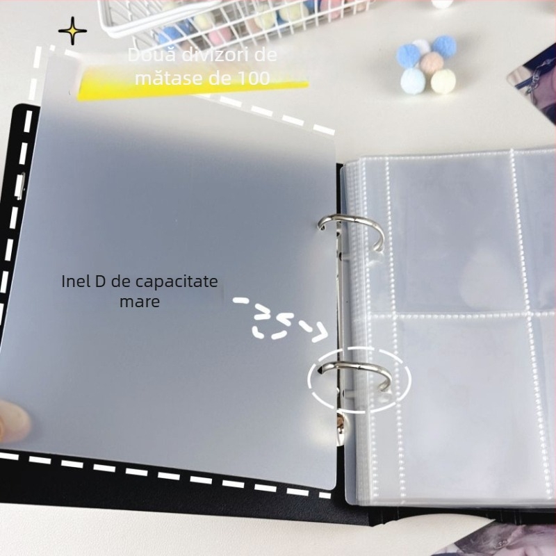 Album foto cu foi detașabile, copertă PP, legare cu 10 inele, 10 pagini interioare, potrivit pentru fotografii obișnuite