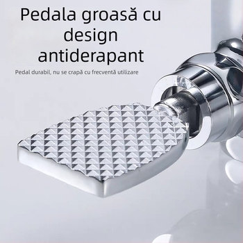 Supapă de spălare cu pedale pentru toaletă, model 90° unghi, timp de spălare 3–8 s, diametru ieșire 1 inch, presiune apă 0.1–1.0 MPa