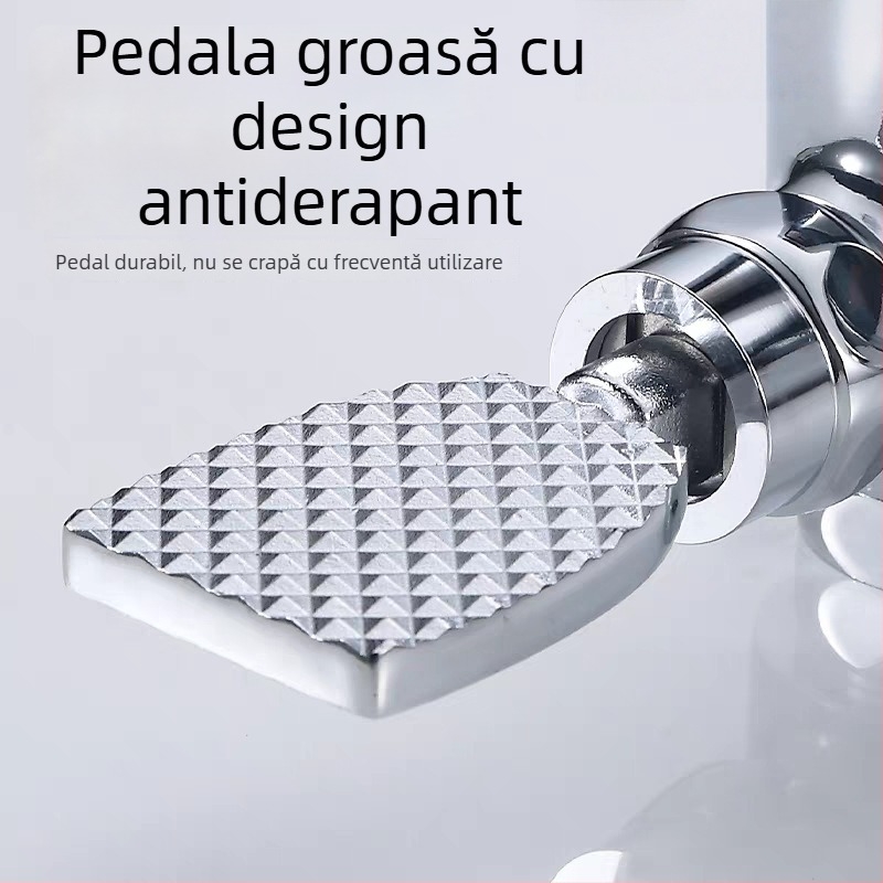 Supapă de spălare cu pedale pentru toaletă, model 90° unghi, timp de spălare 3–8 s, diametru ieșire 1 inch, presiune apă 0.1–1.0 MPa