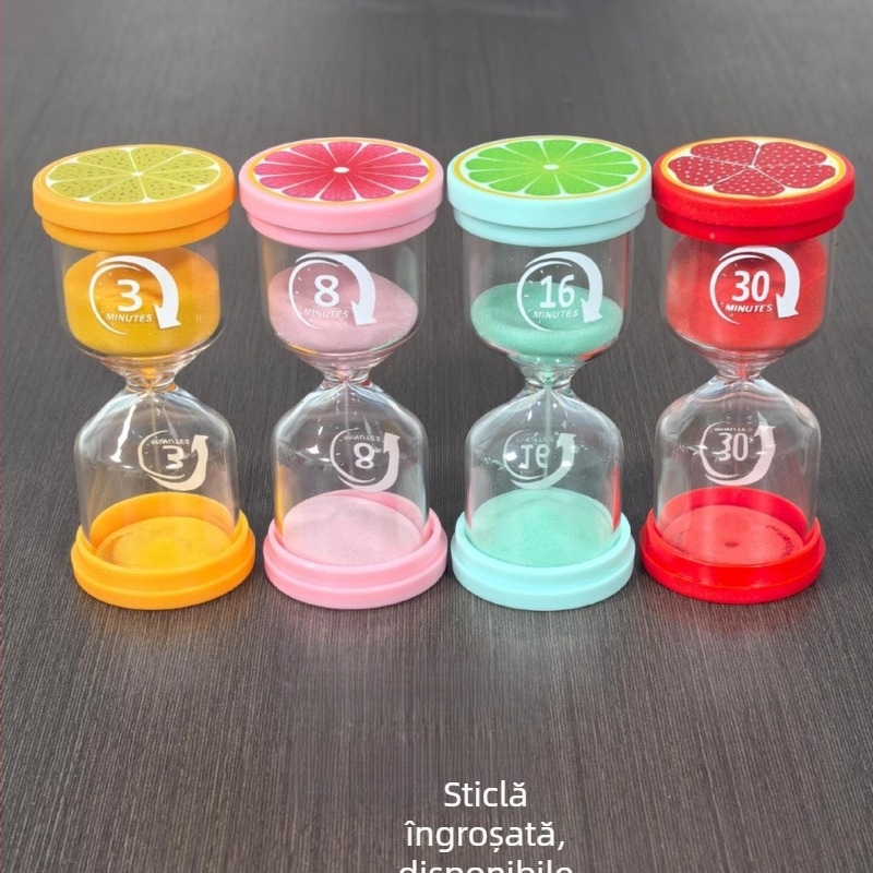Cronometru de nisip cu design fructe macarons, sticlă borosilicată turnată, brand YIECGY, stil pastoral