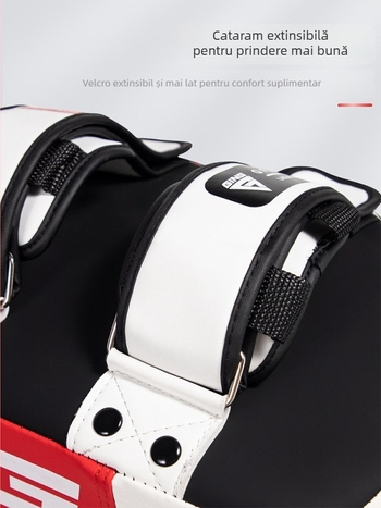 Țintă de picior arcuită pentru Taekwondo, pentru sparing – placă de lovire îngroșată cu țintă pentru mână și protecție a încheieturii; Brand: Competition Faction; Număr de produs: GING Competition Whirlwind Arc-shaped Foot Target