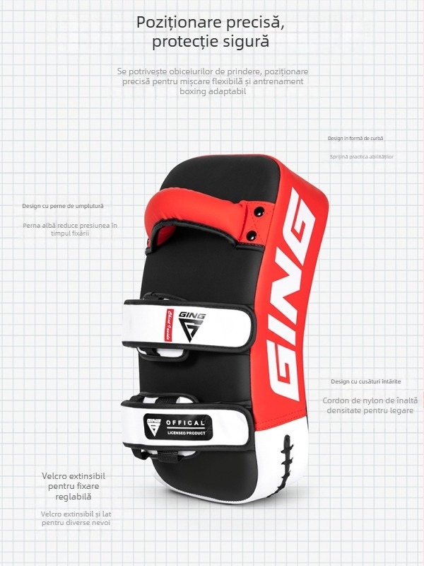 Țintă de picior arcuită pentru Taekwondo, pentru sparing – placă de lovire îngroșată cu țintă pentru mână și protecție a încheieturii; Brand: Competition Faction; Număr de produs: GING Competition Whirlwind Arc-shaped Foot Target