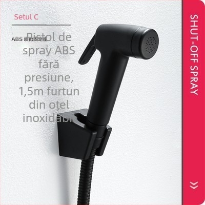Set spray pentru bidet cu booster pentru toaletă — ABS, ieșire apă fără presiune, curățare podea, toaletă, balcon