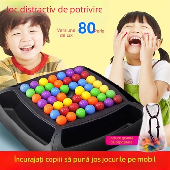 Joc de masă educativ cu 80 de mărgele pentru copii — antrenament de concentrare, interacțiune părinte-copil, construcție din plastic, pentru vârstele 4–14 ani
