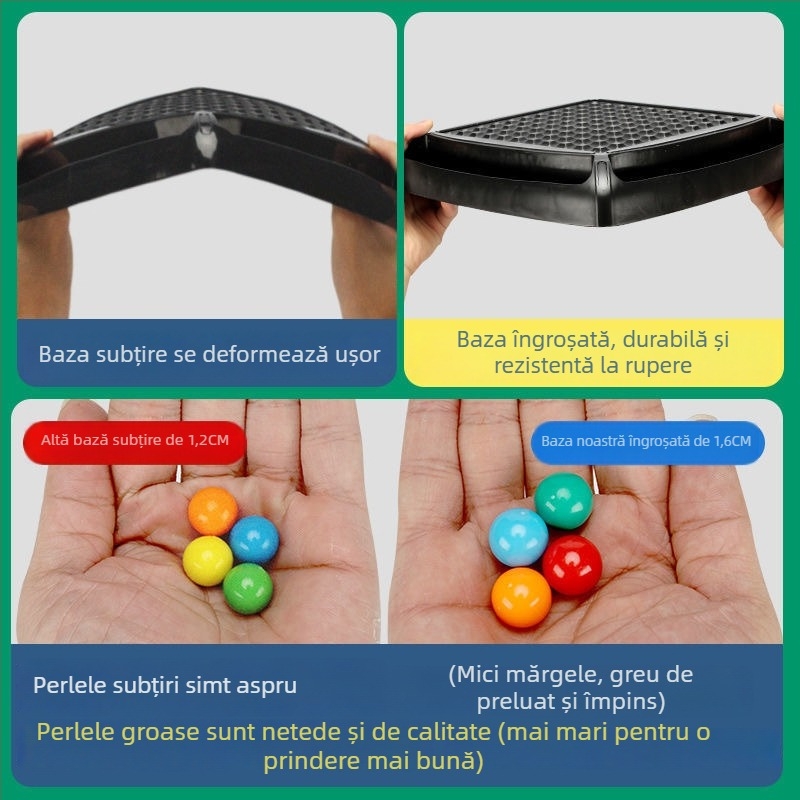 Joc de masă educativ cu 80 de mărgele pentru copii — antrenament de concentrare, interacțiune părinte-copil, construcție din plastic, pentru vârstele 4–14 ani