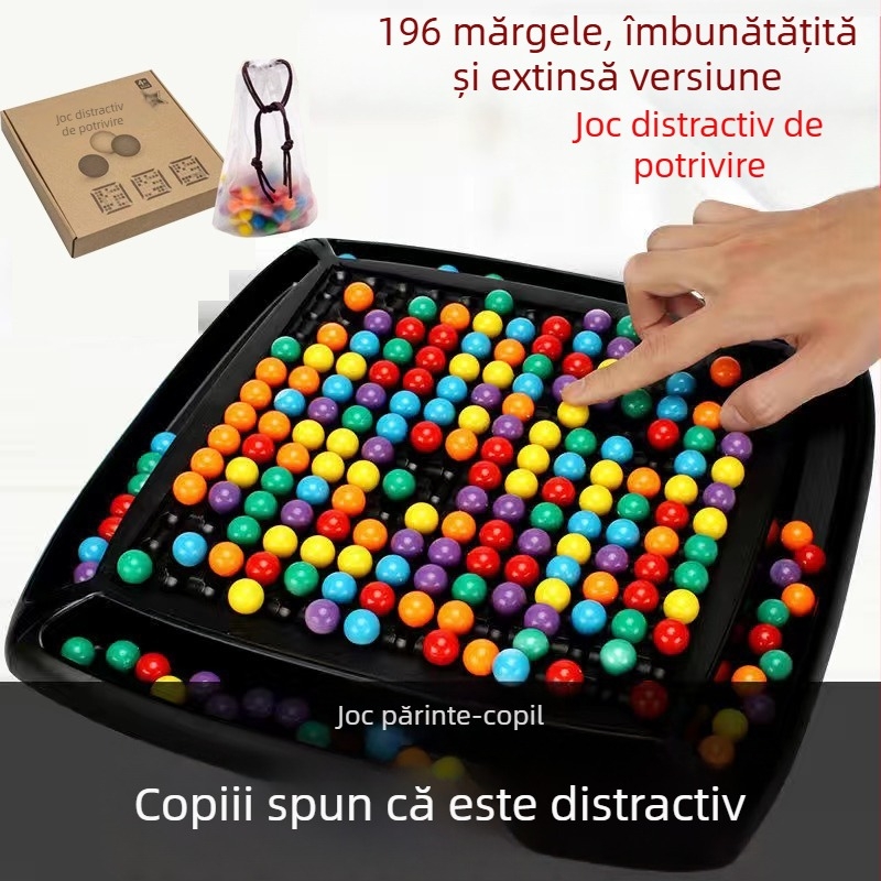 Joc de masă educativ cu 80 de mărgele pentru copii — antrenament de concentrare, interacțiune părinte-copil, construcție din plastic, pentru vârstele 4–14 ani