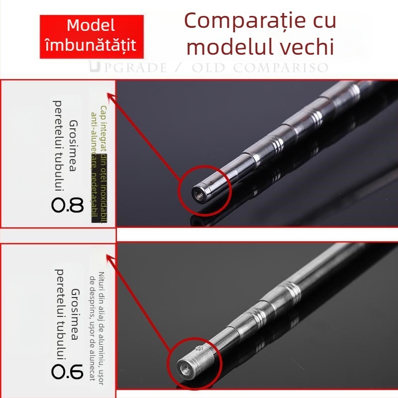 Țeavă telescopic din oțel inoxidabil, reglabilă și extensibilă, pentru cules fructe, suliță de pescuit, stâlp pentru nuca de betel și stâlp pentru con de pin, grosime 0,8 mm