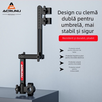 Suport pentru umbrelă pentru vehicule electrice — reglabil, pliabil și stabil; se potrivește conductelor cu diametrul interior de 2.5 cm; compatibil cu mașini electrice, motociclete, biciclete și cărucioare.