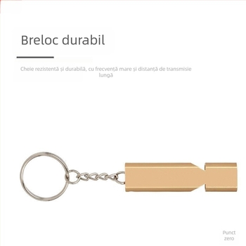 Fluier de supraviețuire pentru exterior, cu două conducte, fără miez, din aliaj de aluminiu, portabil